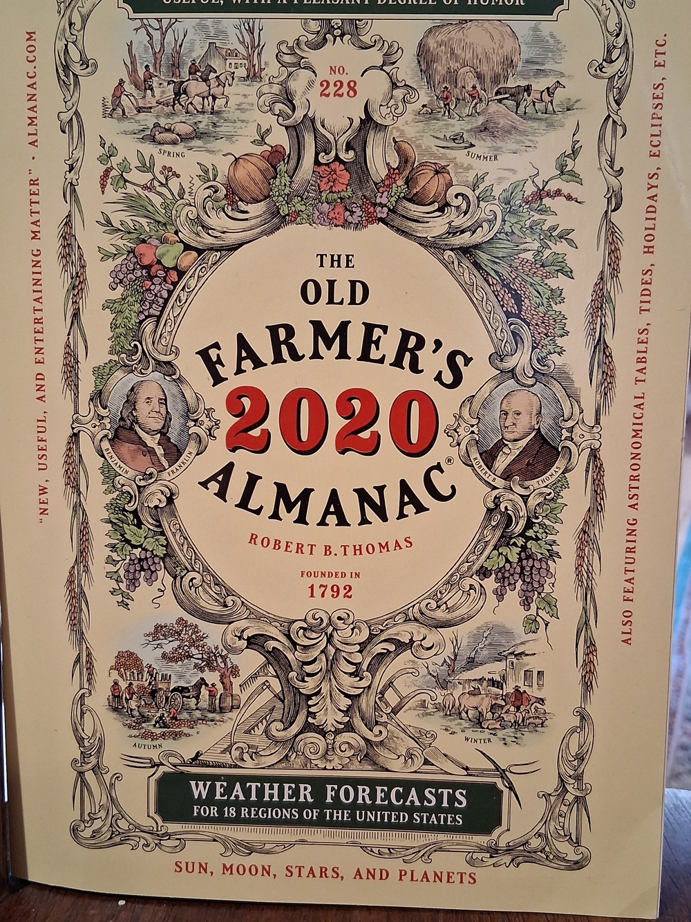 The Old Farmer's Almanac 2020 Weather Forecast Book - Cream & Red Cover